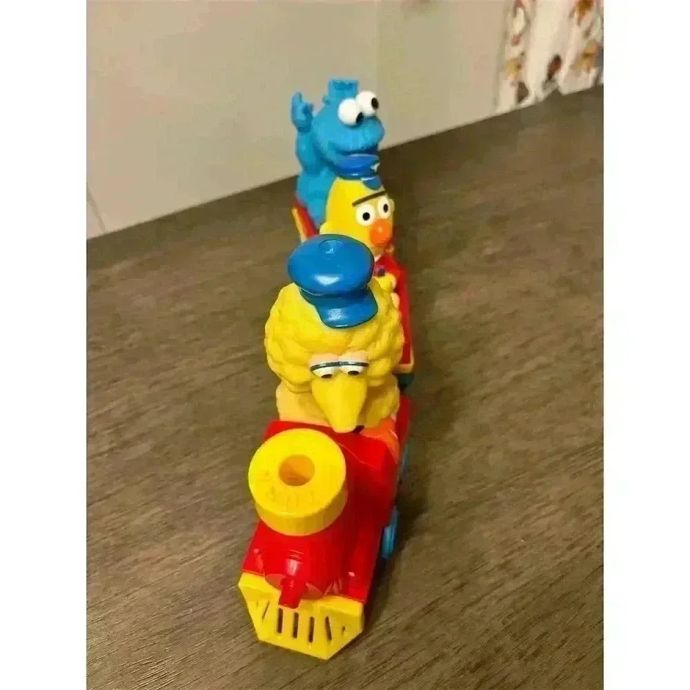 Vintage 1989 ILLCO Sesame Street Wind-Up Train Set Toy Bert, Cookie, Big Bird - Picture 10 of 13